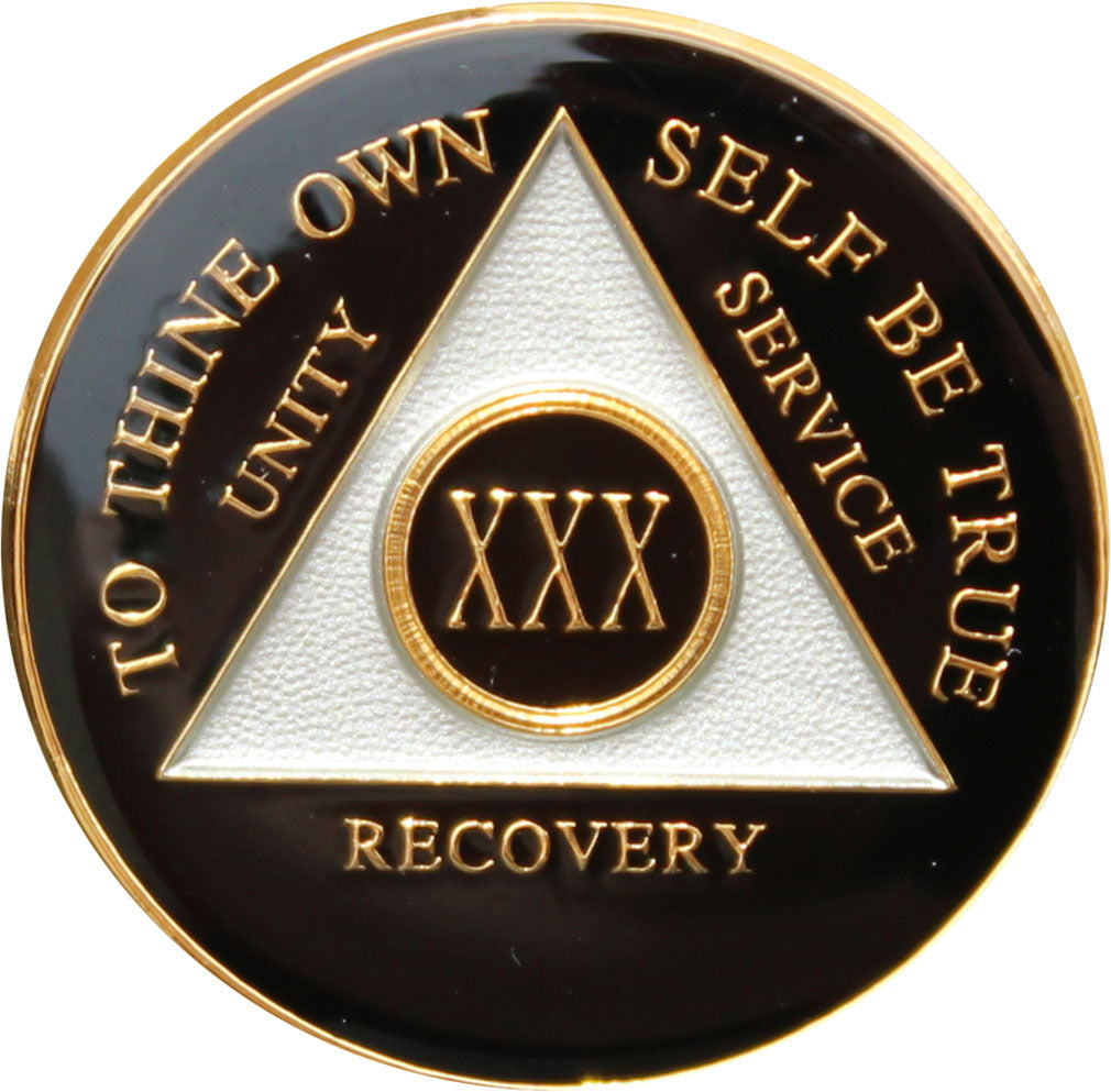 Recovery Mint 30 Year AA Medallion - Tri-Plate Chip/Coin/Token - Black ...